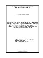 Một số biện pháp gợi hứng thú và phát huy tính tích cực, chủ động của học sinh trong dạy học bài người cầm quyền khôi phục uy quyền 