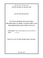 Xây dựng mô hình sách giáo khoa môn khoa học tự nhiên cấp trung học cơ sở theo định hướng phát triển năng lực tt 