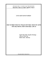 Một số biện pháp sư phạm giúp học sinh yếu kém tiến bộ trong môn sinh học lớp 10 