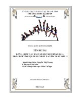 Lồng ghép các bài tập bổ trợ thông qua trò chơi vào nội dung nhảy xa ưỡn thân lớp 11 