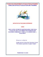 Educating students keep reading the folk tales of viet nam through integrated teaching period 43th – unit 6 a closer look 1  english 8 