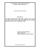 Từ định hướng đọc hiểu đến hướng dẫn cách làm bài cảm nhận về chi tiết nghệ thuật trong truyện ngắn tự sự ở trường THPT 
