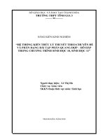 Hệ thống kiến thức lý thuyết theo chuyên đề và phân dạng bài tập phần quang hợp – hô hấp trong chương trình sinh học 10, sinh học 11 