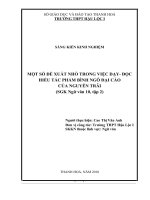 Một số đề xuất nhỏ trong việc dạy đọc hiểu tác phẩm bình ngô đại cáo của nguyễn trãi (SGK ngữ văn 10, tập 2) 