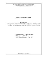 Xây dựng hệ thống bài tập rèn luyện kỹ năng đọc hiểu văn bản tự sự cho học sinh trường THPT lang chánh 