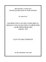 Giải pháp nâng cao chất lượng dịch vụ nhằm gia tăng sự hài lòng của bệnh nhân tại hệ thống bệnh viện saigon   ITO 