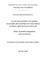 Quản lý nhà nước về phát triển kinh tế biển các tỉnh bắc trung bộ việt nam tt tiếng anh 