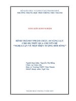Hình thành 5 phẩm chất, 10 năng lực cho HS THPT qua chuyên đề “nghị luận về một hiện tượng đời sống 