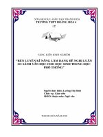 Rèn luyện kĩ năng làm dạng đề nghị luận so sánh văn học cho học sinh trung học phổ thông 