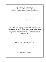 Tác động của việc quản trị vốn luân chuyển lên khả năng sinh lợi của các công ty ngành thực phẩm niêm yết trên sàn chứng khoán việt nam 