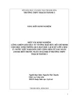 Một vài kinh nghiệm lồng ghép giáo dục tư tưởng đạo đức hồ chí minh cho học sinh thông qua dạy học lịch sử lớp 12 bài 17 
