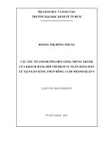 Các yếu tố ảnh hưởng đến lòng trung thành của khách hàng đối với dịch vụ ngân hàng bán lẻ tại ngân hàng TMCP đông á chi nhánh quận 5 