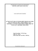 Sử dụng kỹ thuật mảnh ghép trong dạy học bài 45 “ sinh sản hữu tính ở động vật”   sinh học 11 nhằm phát triển một số năng lực cho HS THPT 