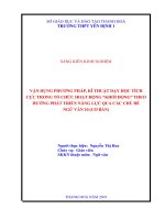 Vận dụng phương pháp, kĩ thuật dạy học tích cực trong tổ chức hoạt động “khởi động” theo hướng phát triển năng lực qua các chủ đề ngữ văn 