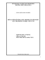 Rèn luyện kĩ năng giải nhanh các bài toán cực trị trong cơ học vật lí 10 