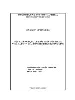 Một vài ứng dụng của bài toán gốc trong việc ra đề và giải toán hình học không gian 