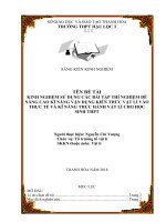 Kinh nghiệm sử dụng các bài tập thí nghiệm để nâng cao kĩ năng vận dụng kiến thức vật lí vào thực tế và kĩ năng thực hành vật lí 