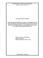 Một số kinh nghiệm xây dựng tình huống có vấn đề trong dạy học môn toán lớp 12 nhằm phát huy tính tích cực chủ động sáng tạo 