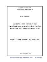 (Luận văn thạc sĩ) Xây dựng và tổ chức dạy học chuyên đề sinh thái nhân văn ở trường trung học phổ thông tỉnh Cao Bằng