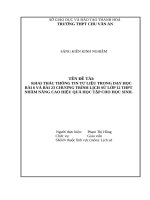 Khai thác thông tin tư liệu trong dạy học bài 6 và bài 23 chương trình lịch sử lớp 12 THPT nhằm nâng cao hiệu quả học tập cho học sinh  
