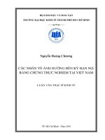 Các nhân tố ảnh hưởng đến kỳ hạn nợ  bằng chứng thực nghiệm tại việt nam 