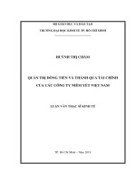 Quản trị dòng tiền và thành quả tài chính của các công ty niêm yết việt nam 