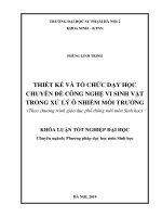 Thiết kế và tổ chức dạy học chuyên đề Công nghệ vi sinh vật trong xử lí ô nhiễm môi trường (Theo chương trình giáo dục phổ thông mới môn Sinh học)
