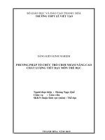 Phương pháp tổ chức trò chơi nhằm nâng cao chất lượng tiết dạy môn thể dục 