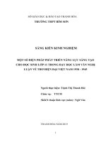 MỘT số BIỆN PHÁP PHÁT TRIỂN NĂNG lực SÁNG tạo CHO học SINH lớp 11 TRONG dạy học làm văn NGHỊ LUẬN về THƠ HIỆN đại VIỆT NAM 1930   1945 