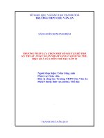 Phương pháp lựa chọm một số bài tập bổ trợ bổ trợ kỹ thuật chạy ngắn nhằm nâng cao hứng thú, hiệu quả của môn thể dục lớp 10  