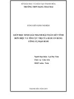 Giúp học sinh giải nhanh bài toán xét tính đơn điệu và tìm cực trị của hàm ẩn 