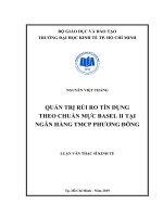 Quản trị rủi ro tín dụng theo chuẩn mực basel II tại ngân hàng TMCP phương đông 