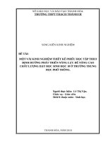 MỘT vài KINH NGHIỆM THIẾT kế PHIẾU học tập THEO ĐỊNH HƯỚNG PHÁT TRIỂN NĂNG lực để NÂNG CAO CHẤT LƯỢNG dạy học SINH học 10 