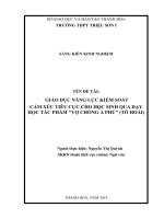 Giáo dục năng lực kiểm soát cảm xúc tiêu cực cho học sinh qua dạy học tác phẩm vợ chồng a phủ (tô hoài) 