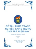 Thực trạng nghiện game trong giới trẻ hiện nay
