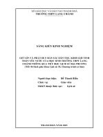 Giữ gìn và phát huy bản sắc dân tộc, khơi gợi tinh thần yêu nước của học sinh trường THPT lang chánh thông qua tiết học lịch sử địa phương 