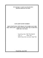 Một số kĩ năng viết đoạn văn nghị luận cho học sinh lớp 12 trong kỳ thi THPT quốc gia ở trường THPT hà văn mao 