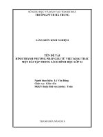 Hình thành phương pháp giải từ việc khai thác một bài tập trong sách hình học lớp 12 