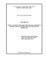 Nâng cao hứng thú học tập cho học sinh bằng phương pháp tích hợp trên nền kiến thức thống kê 