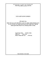 Một số sai lầm thường gặp của học sinh trong suy luận tương tự khi giải bất phương trình (SGK đại số 10, chương trình cơ bản) 