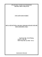 Rèn luyện kĩ năng cho học sinh khi giải bài toán hệ thấu kính đồng trục 