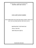 Một số biện pháp làm giảm tình trạng stress trong giờ ngữ văn tại lớp 10b trường THPT như xuân 2 
