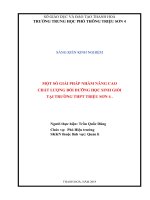 Một số giải pháp nhằm nâng cao chất lượng học sinh giỏi tại trường THPT triệu sơn 4 