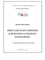 Front line staff turnover  retention at majestic saigon hotel 
