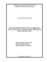 Một số giải pháp nhằm nâng cao hiệu quả công tác quản lí cơ sở vật chất, thiết bị dạy học ở trường THPT 