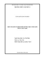 Một số kinh nghiệm bồi dưỡng học sinh giỏi phần chất khí 