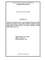 THPT lê lợi giải một số bài toán áp dụng phương pháp phân tích véc tơ 