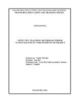 Effective teaching method of period language focus for students of grade 9 