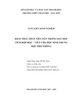 Khai thác phần tiêu dẫn trong dạy học tích hợp đọc   viết cho học sinh THPT 