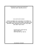 Nâng cao hiệu quả giáo dục tư tưởng và phát triển năng lực phản biện cho học sinh trường THPT thường xuân 2 qua dạy học bài thơ vội vàng 